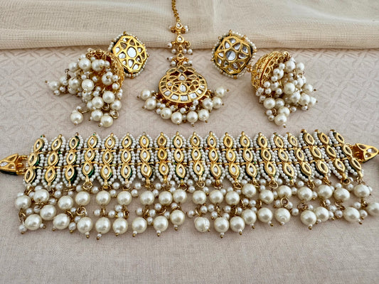 DAMINI KUNDAN PEARL CHOKER SET