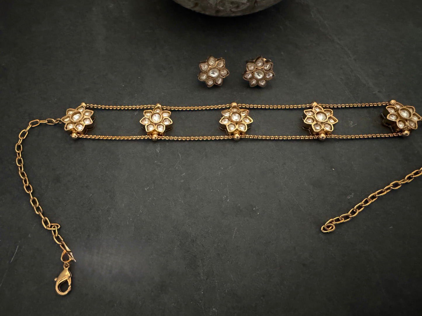 ALAYA KUNDAN FLORAL CHOKER SET