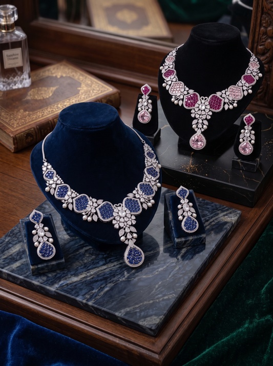 ARIELLE CZ STATEMENT NECKLACE SET