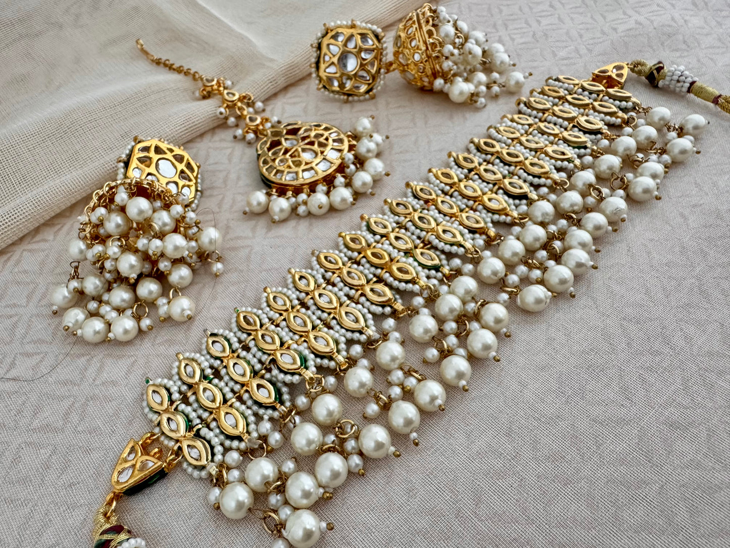 DAMINI KUNDAN PEARL CHOKER SET