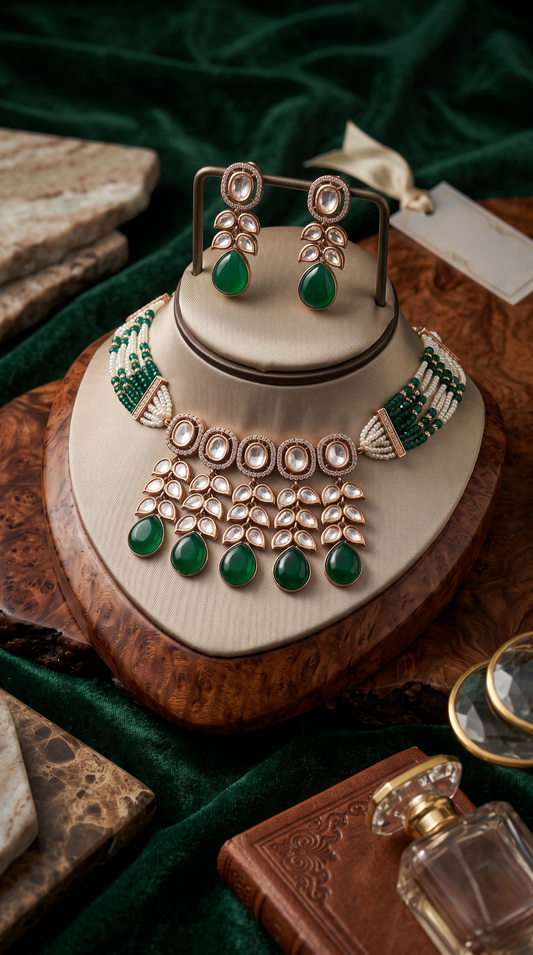 Amrita Kundan Choker Necklace Set