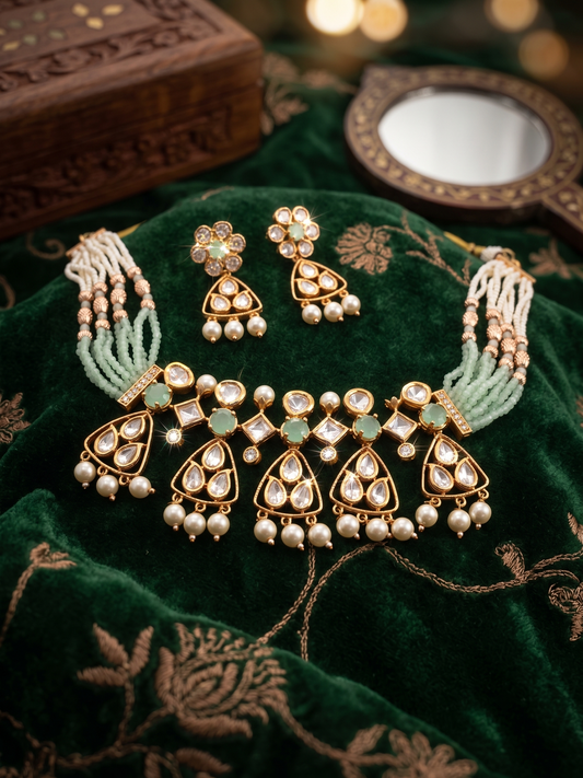 Kavya Kundan Choker Necklace Set