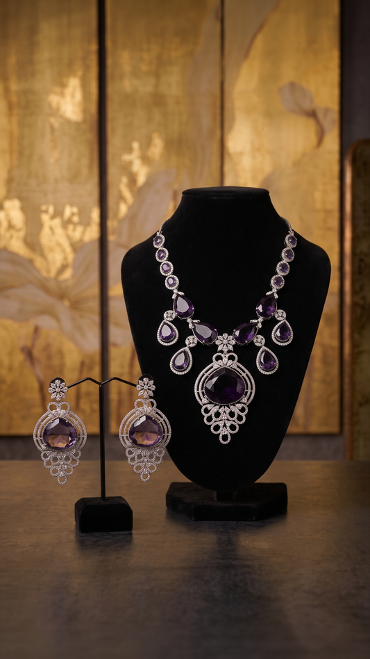 SARA CZ POLKI NECKLACE SET