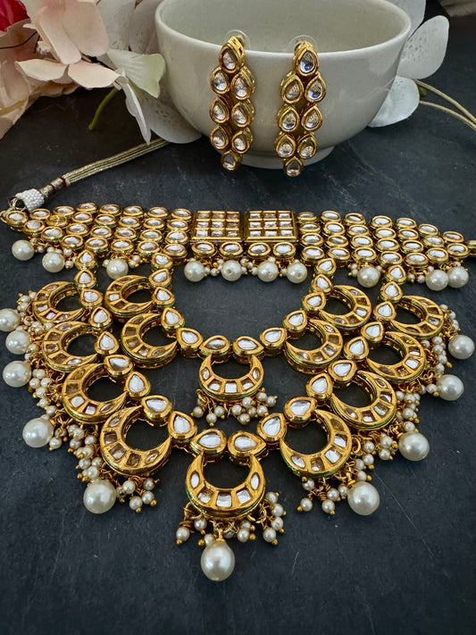 DEVI GOLD KUNDAN CHOKER SET