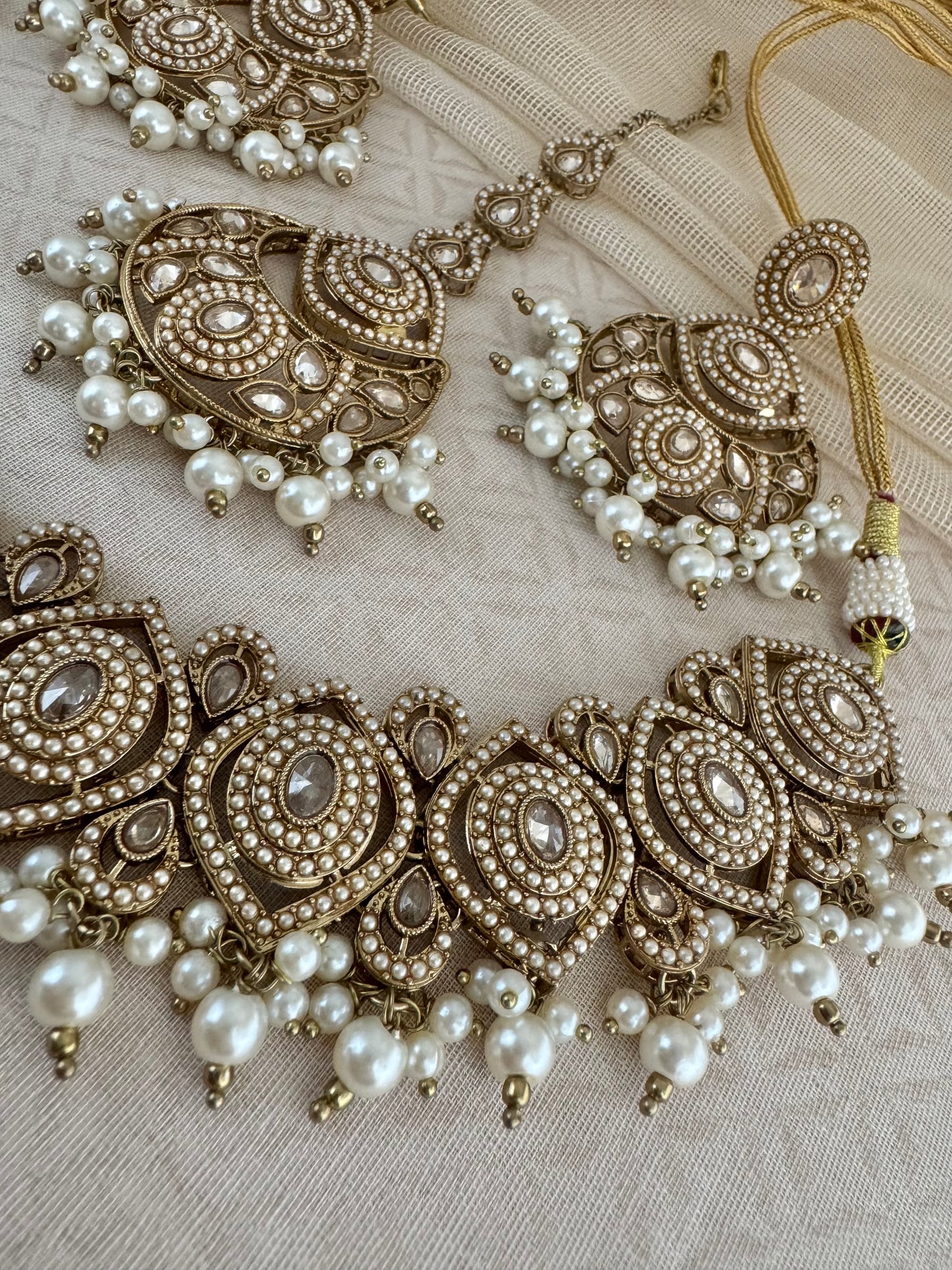 ZOYA PEARL GEOMETRIC NECKLACE SET