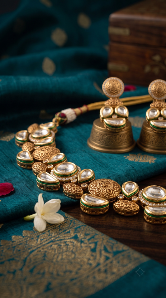 Pranali Bronze Kundan Necklace Set