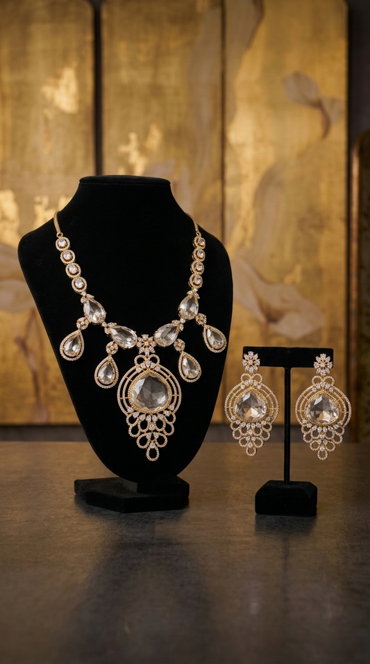 SARA CZ POLKI NECKLACE SET