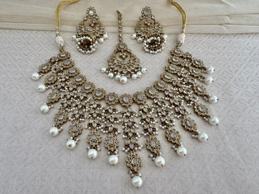 SABA POLKI FRINGE NECKLACE SET