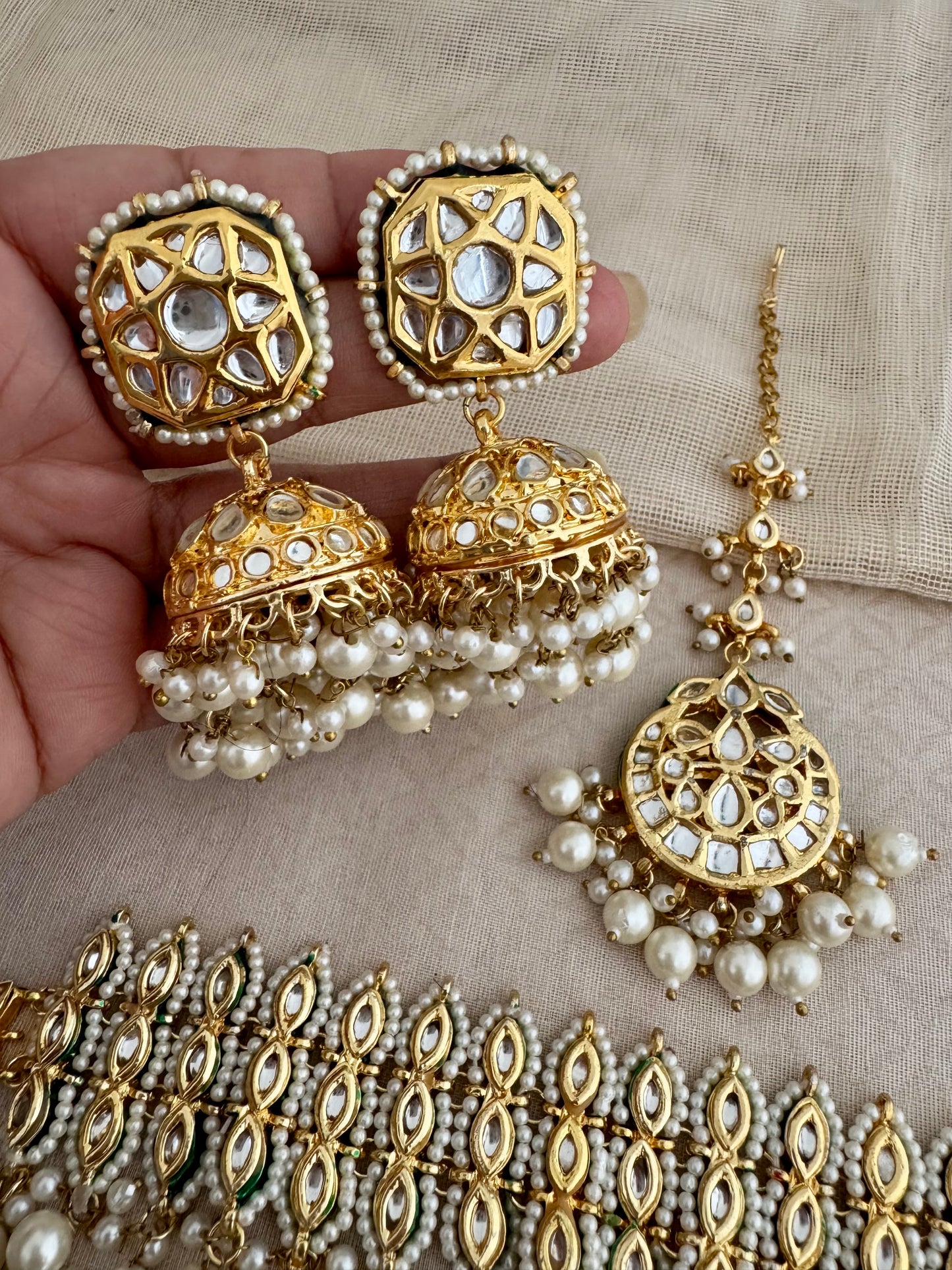 DAMINI KUNDAN PEARL CHOKER SET