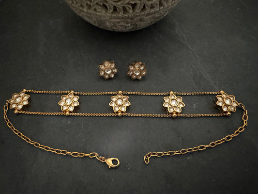 ALAYA KUNDAN FLORAL CHOKER SET