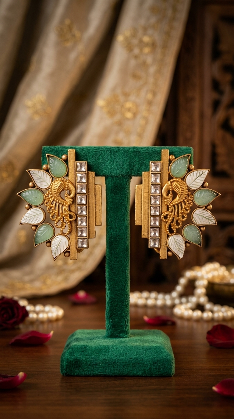 Simone Mother of Pearl Peacock Earrings
