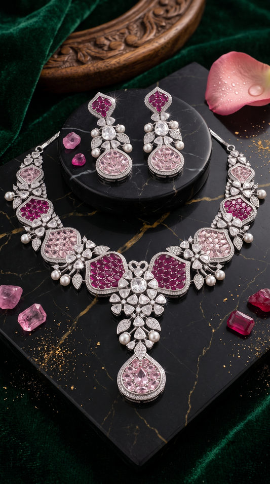 ARIELLE CZ STATEMENT NECKLACE SET