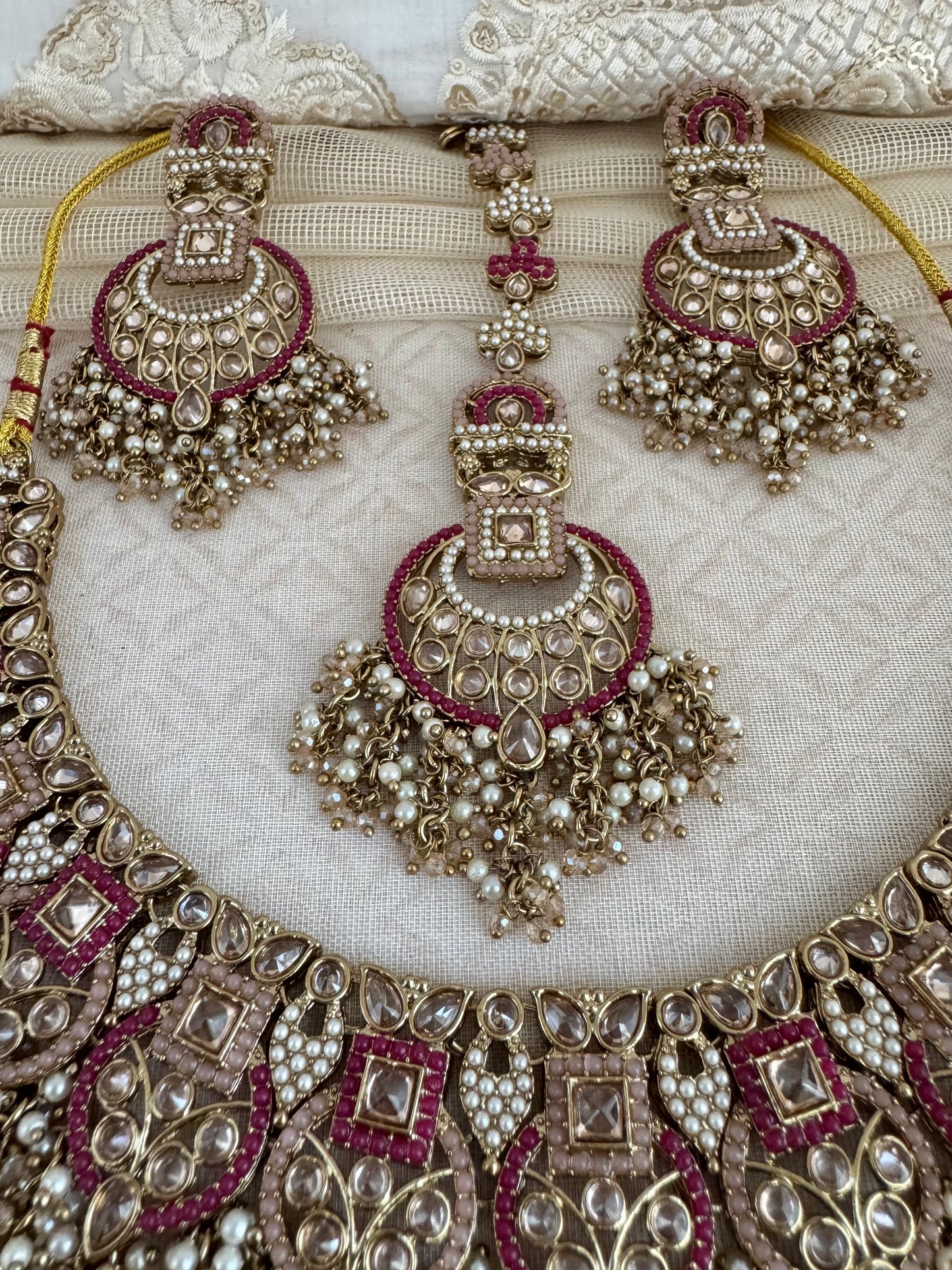 LEAH PINK-RUBY NECKLACE SET