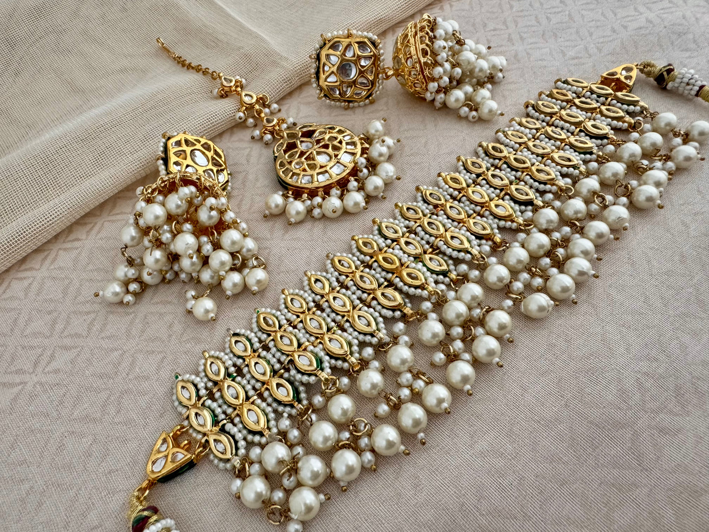 DAMINI KUNDAN PEARL CHOKER SET