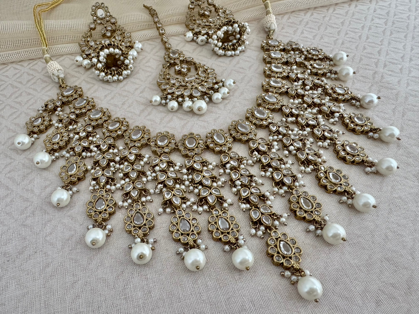 SABA POLKI FRINGE NECKLACE SET