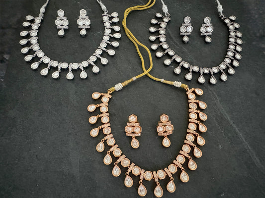 ISHA POLKI CZ NECKLACE SET