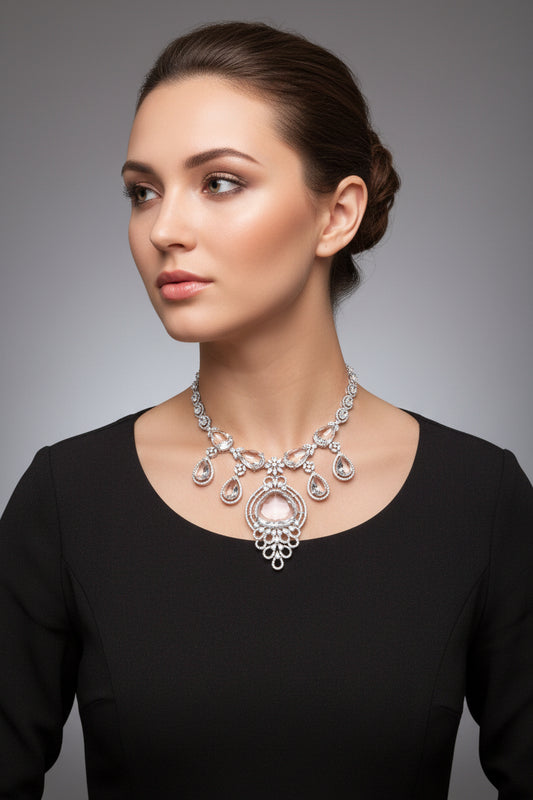SARA CZ POLKI NECKLACE SET