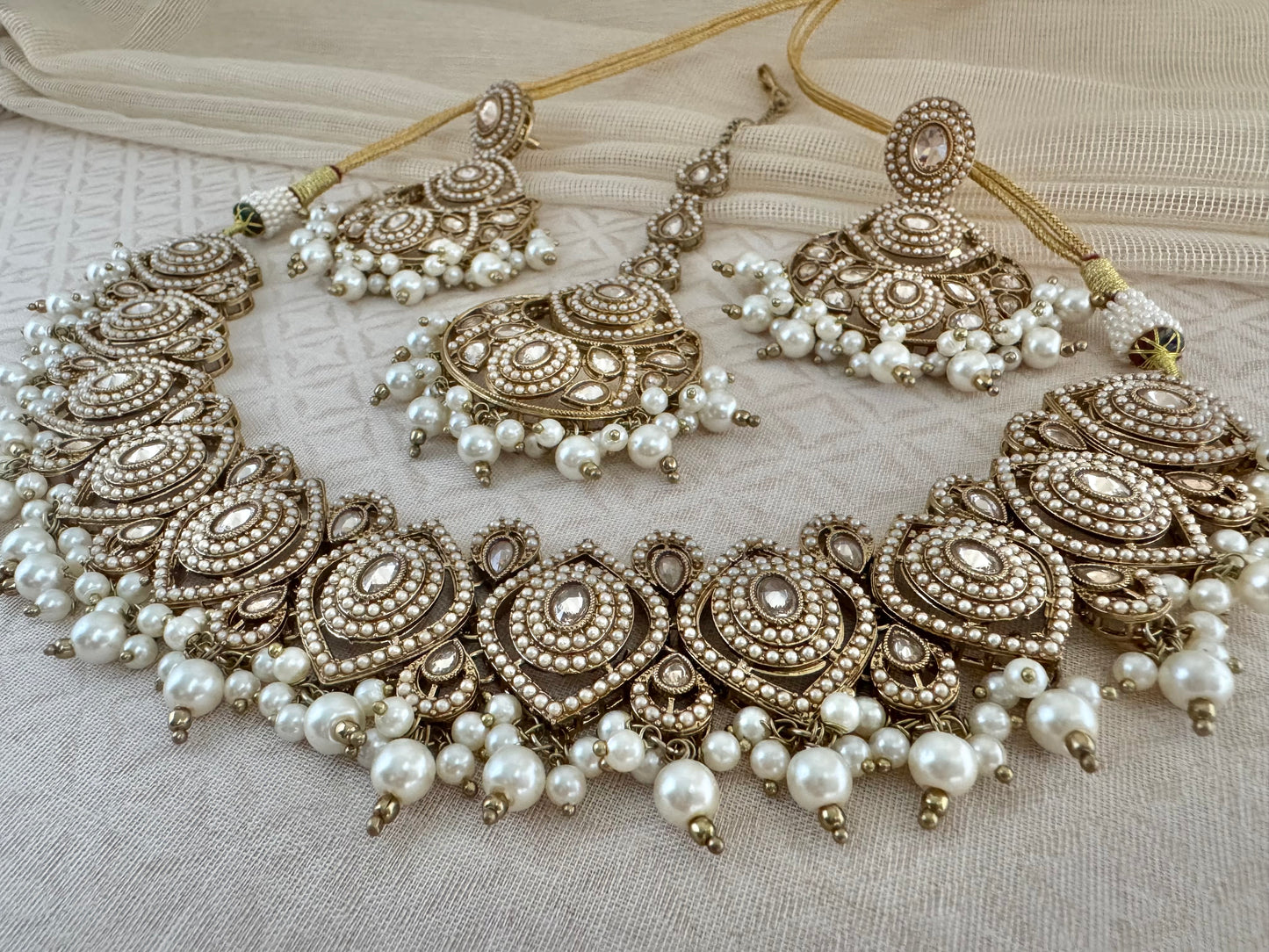 ZOYA PEARL GEOMETRIC NECKLACE SET