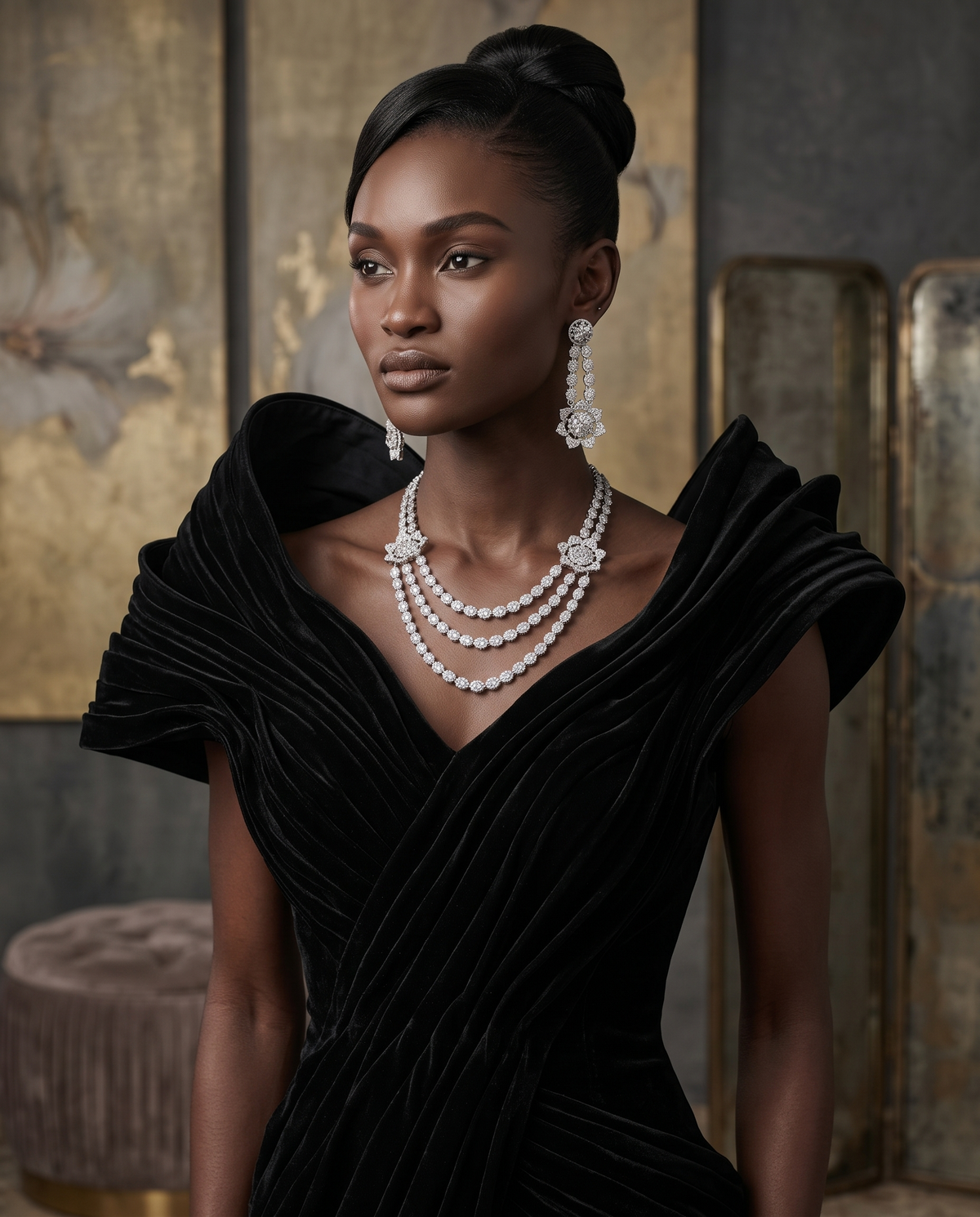 SIDRA CZ MULTISTRAND NECKLACE SET