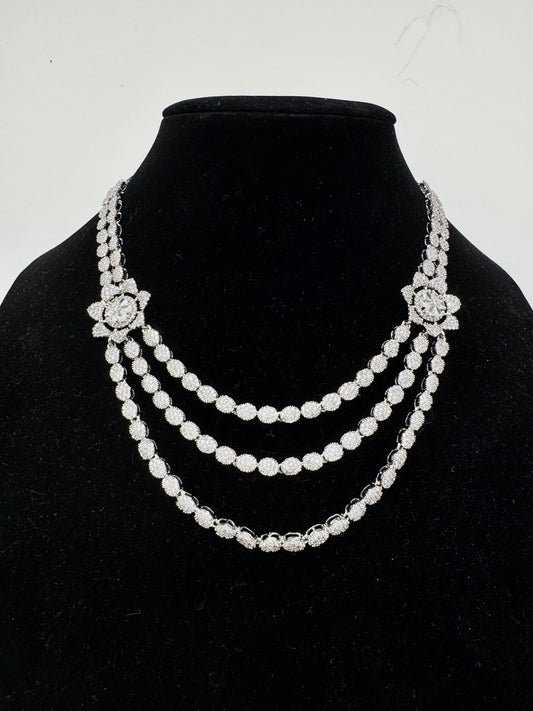 SIDRA CZ MULTISTRAND NECKLACE SET