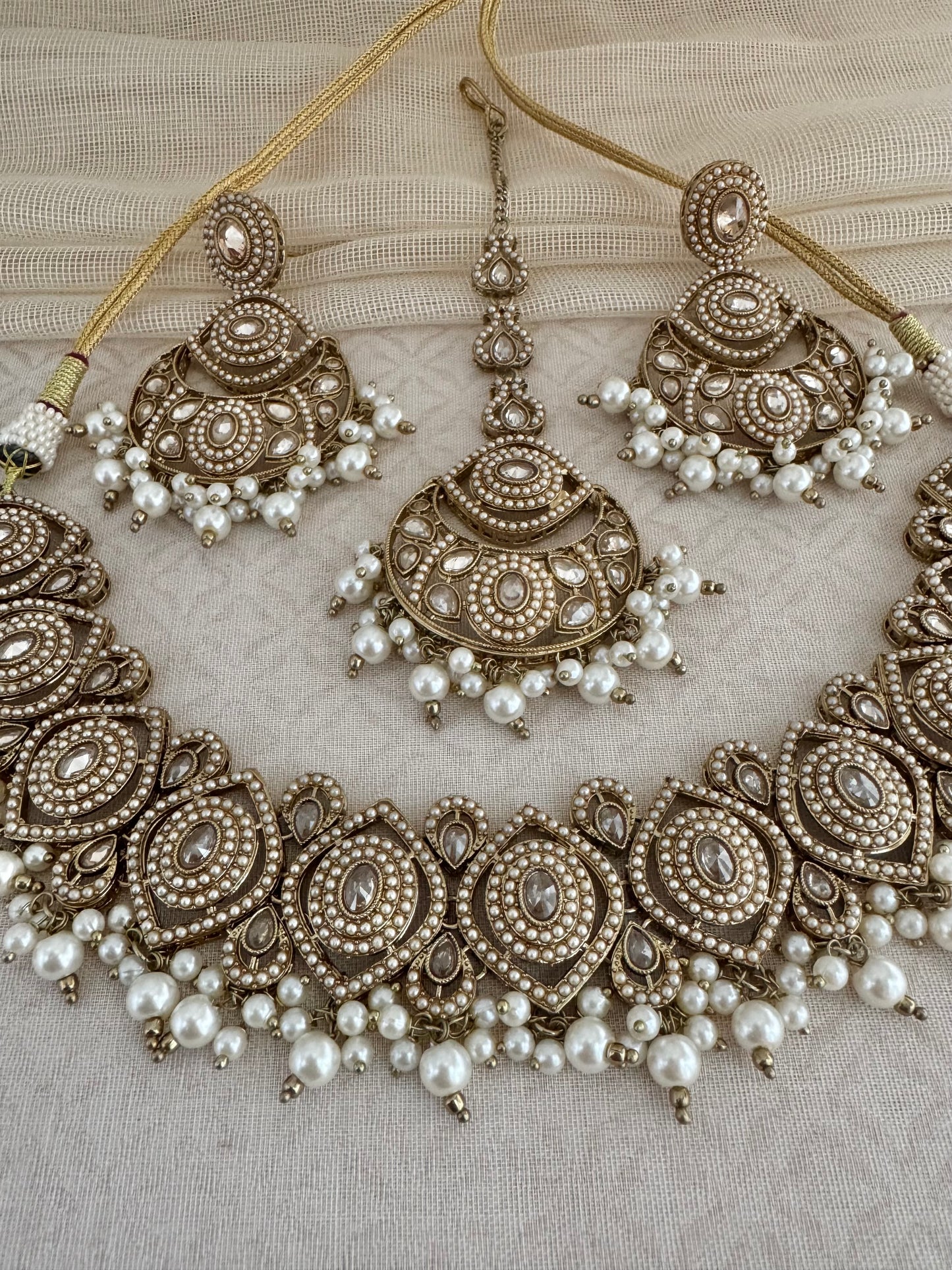 ZOYA PEARL GEOMETRIC NECKLACE SET