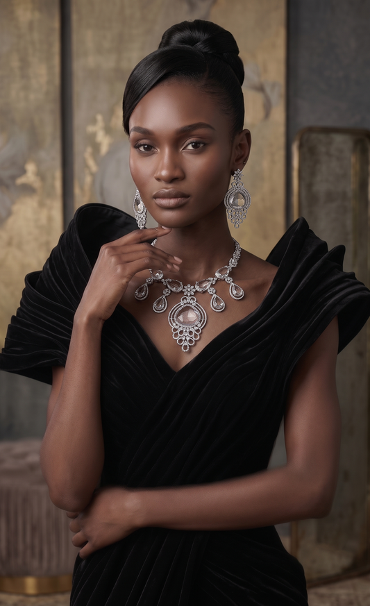 SARA CZ POLKI NECKLACE SET