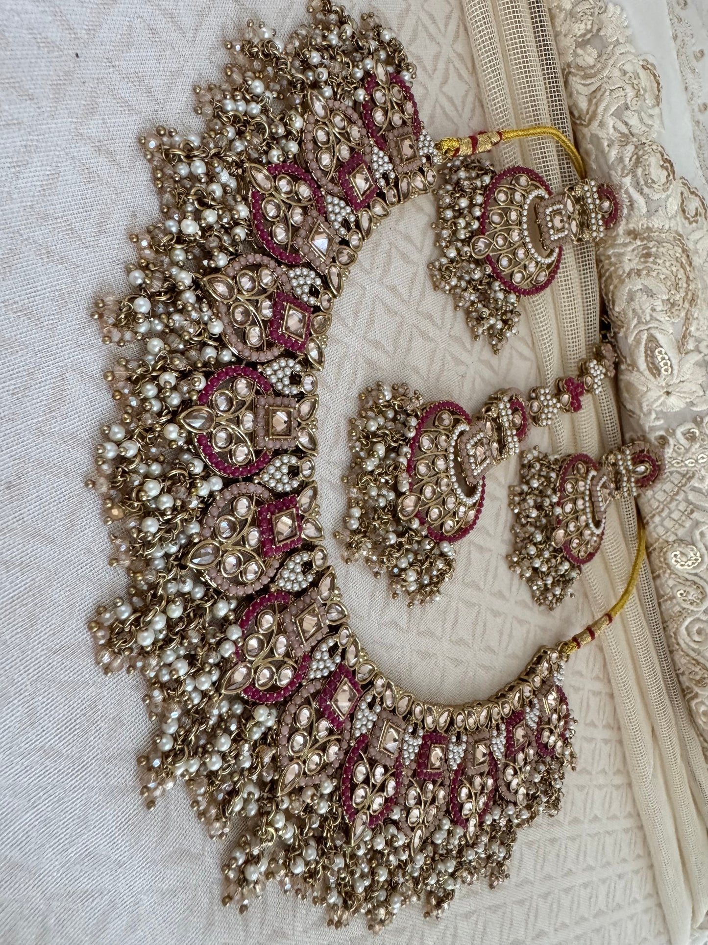 LEAH PINK-RUBY NECKLACE SET