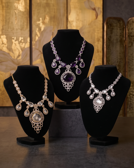 SARA CZ POLKI NECKLACE SET