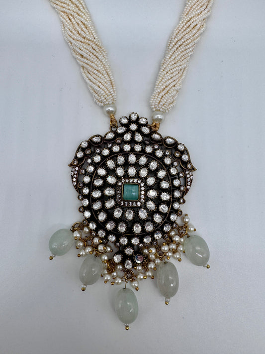 Mihika Moissanite Pendant Necklace Set