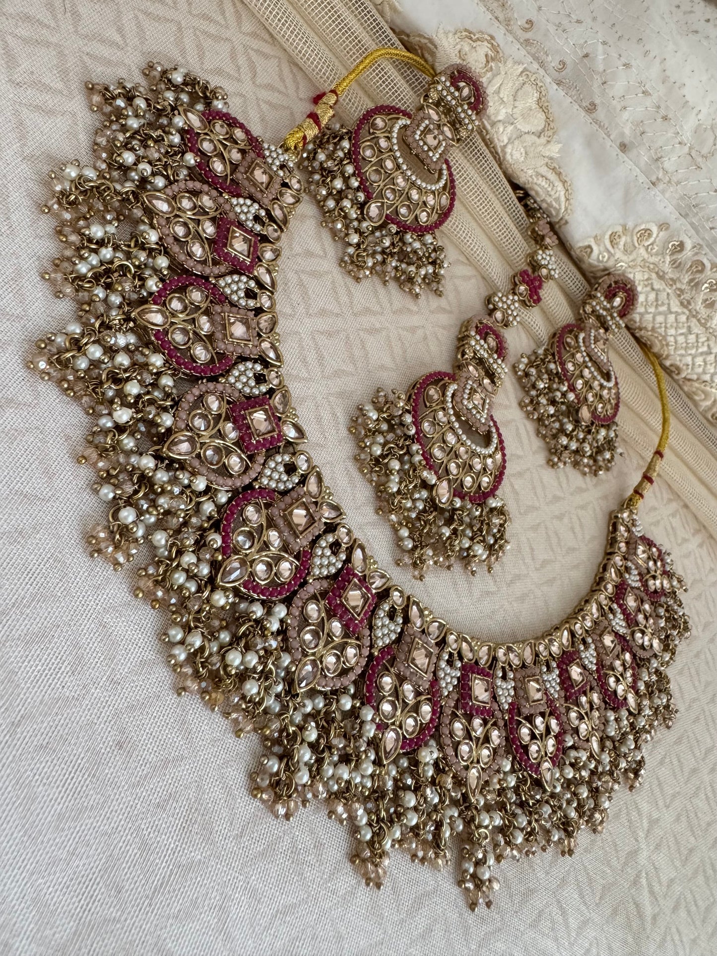 LEAH PINK-RUBY NECKLACE SET