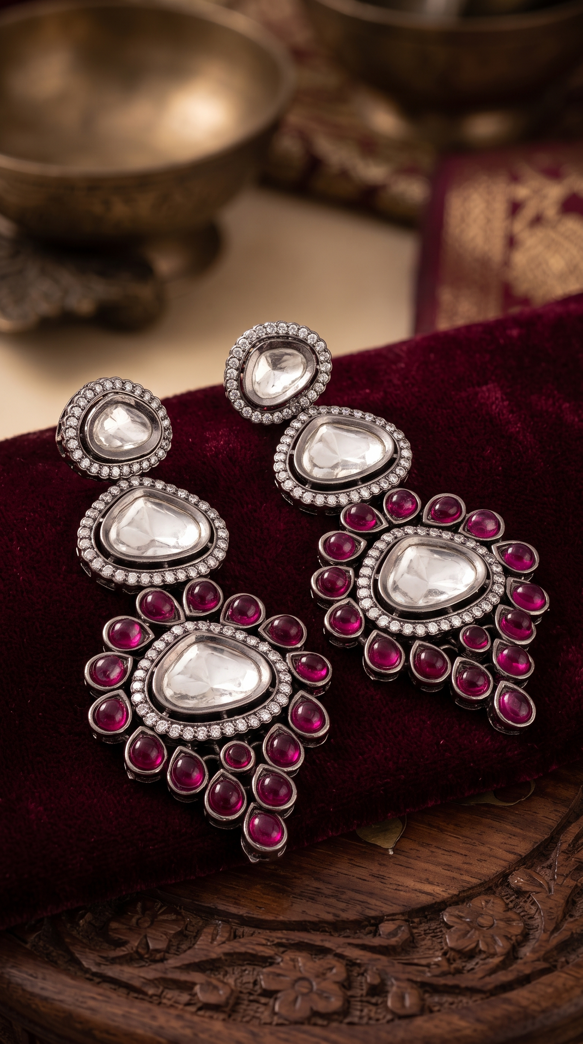 Anaya Moissanite Jhumka Earrings