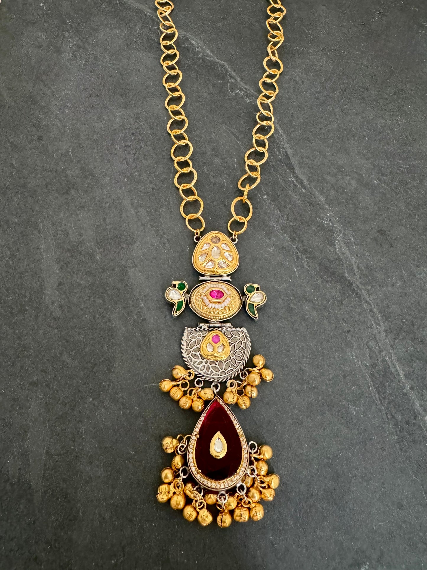 TANYA LONG TWO-TONE NECKLACE