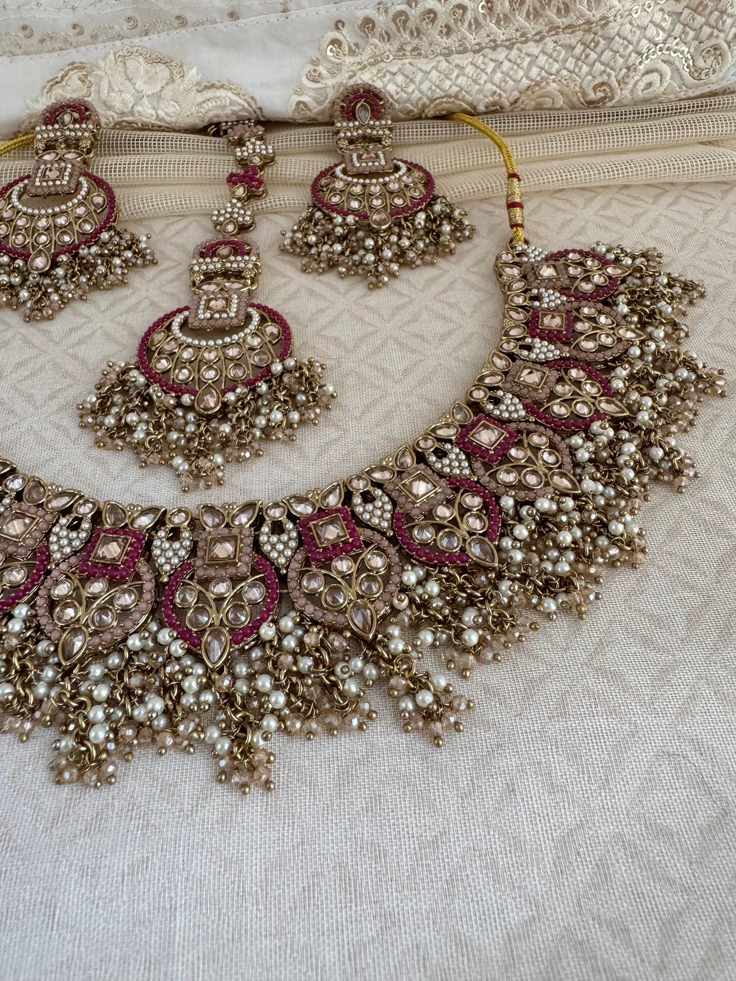 LEAH PINK-RUBY NECKLACE SET