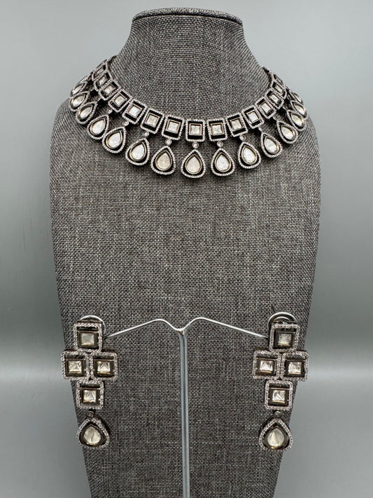 MISHA POLKI CZ VICTORIAN NECKLACE SET