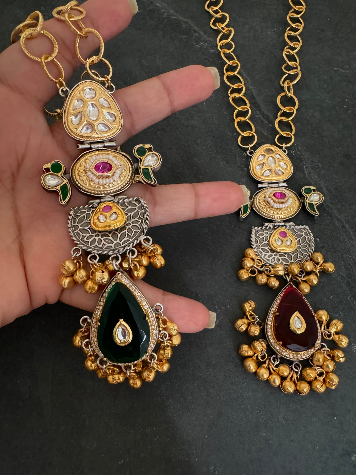 TANYA LONG TWO-TONE NECKLACE