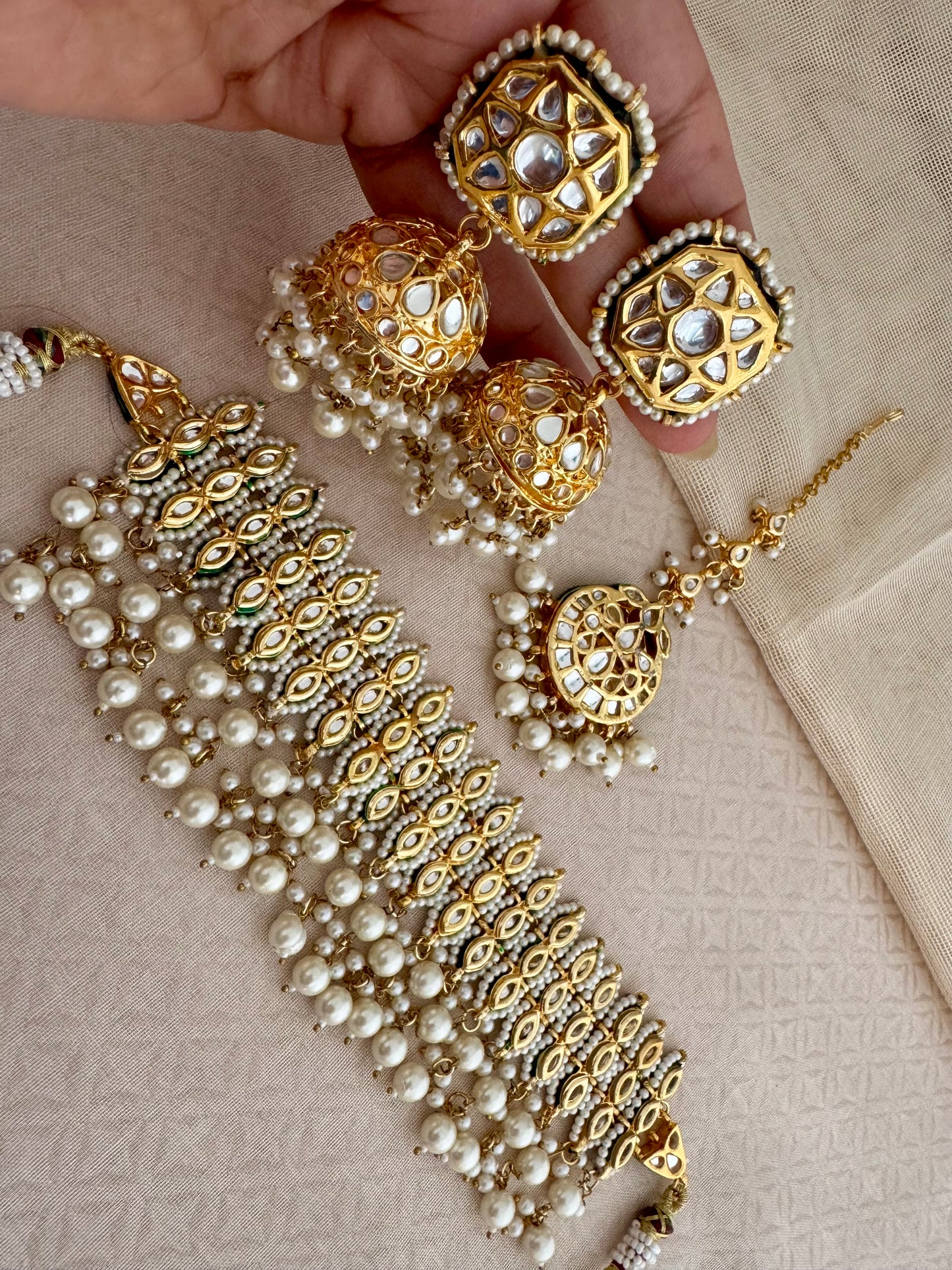 DAMINI KUNDAN PEARL CHOKER SET