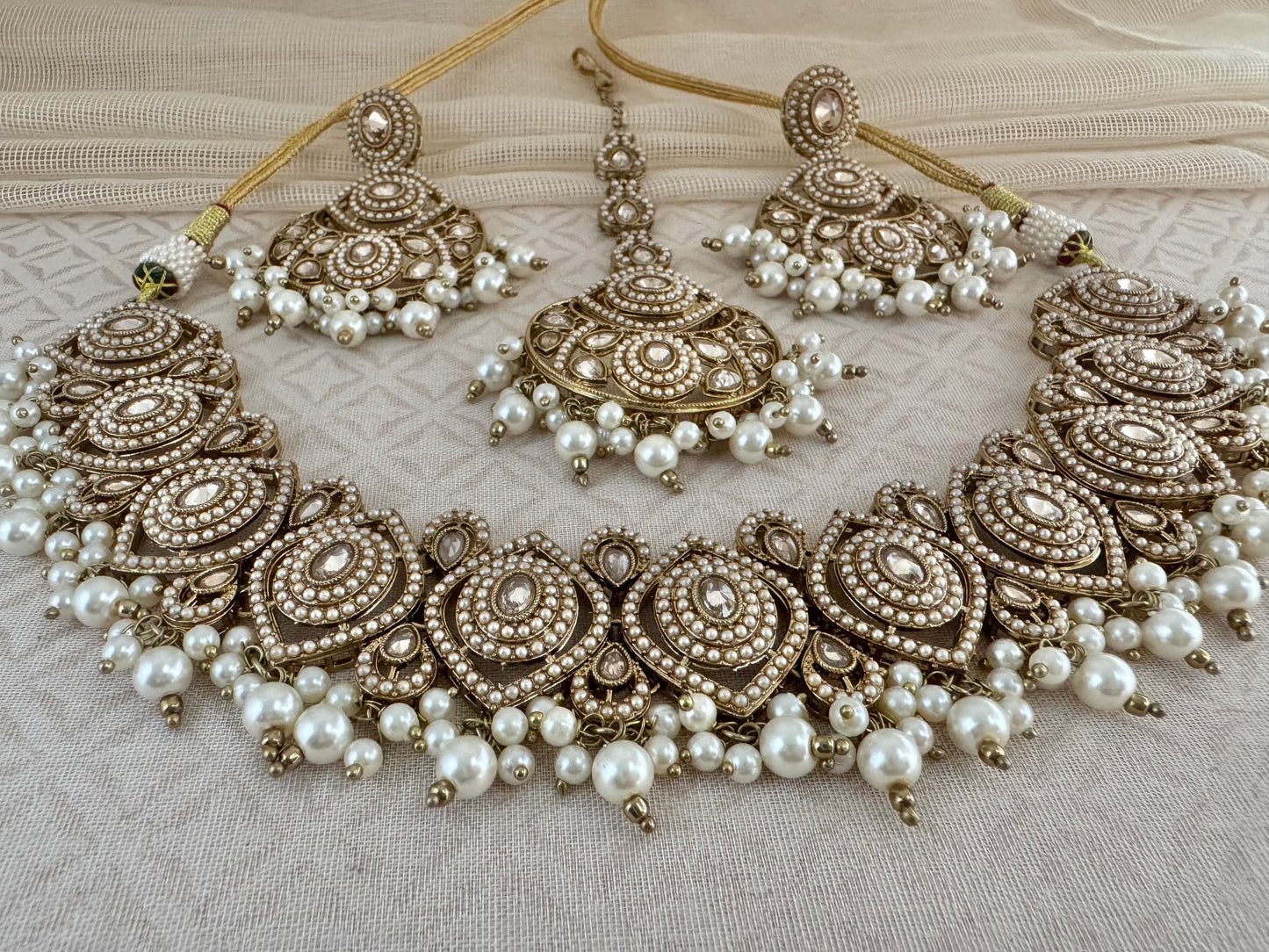 ZOYA PEARL GEOMETRIC NECKLACE SET