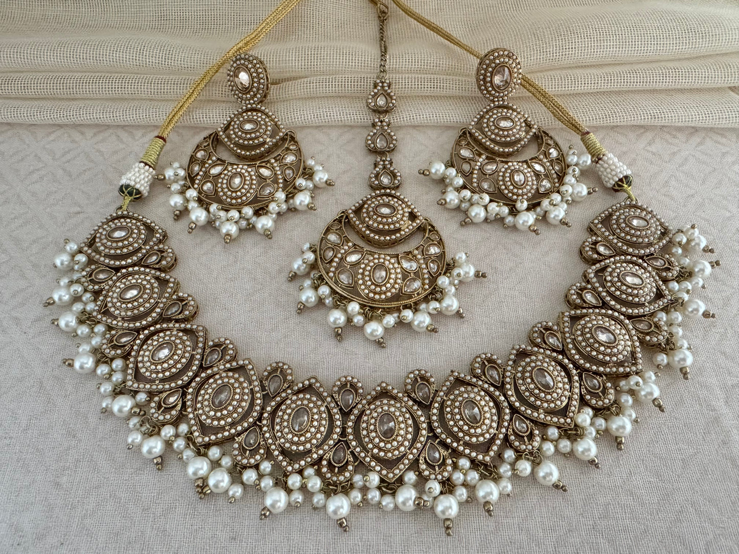 ZOYA PEARL GEOMETRIC NECKLACE SET
