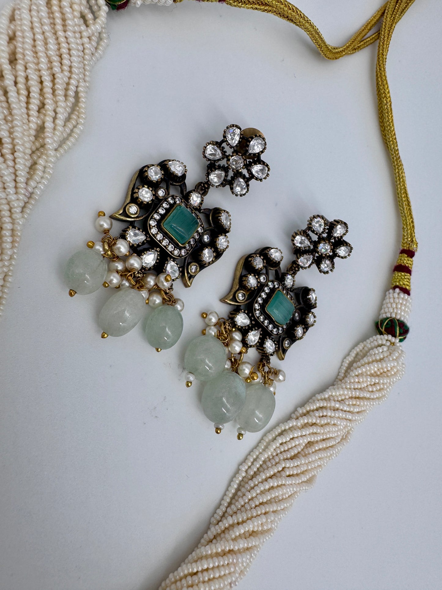 Mihika Moissanite Pendant Necklace Set