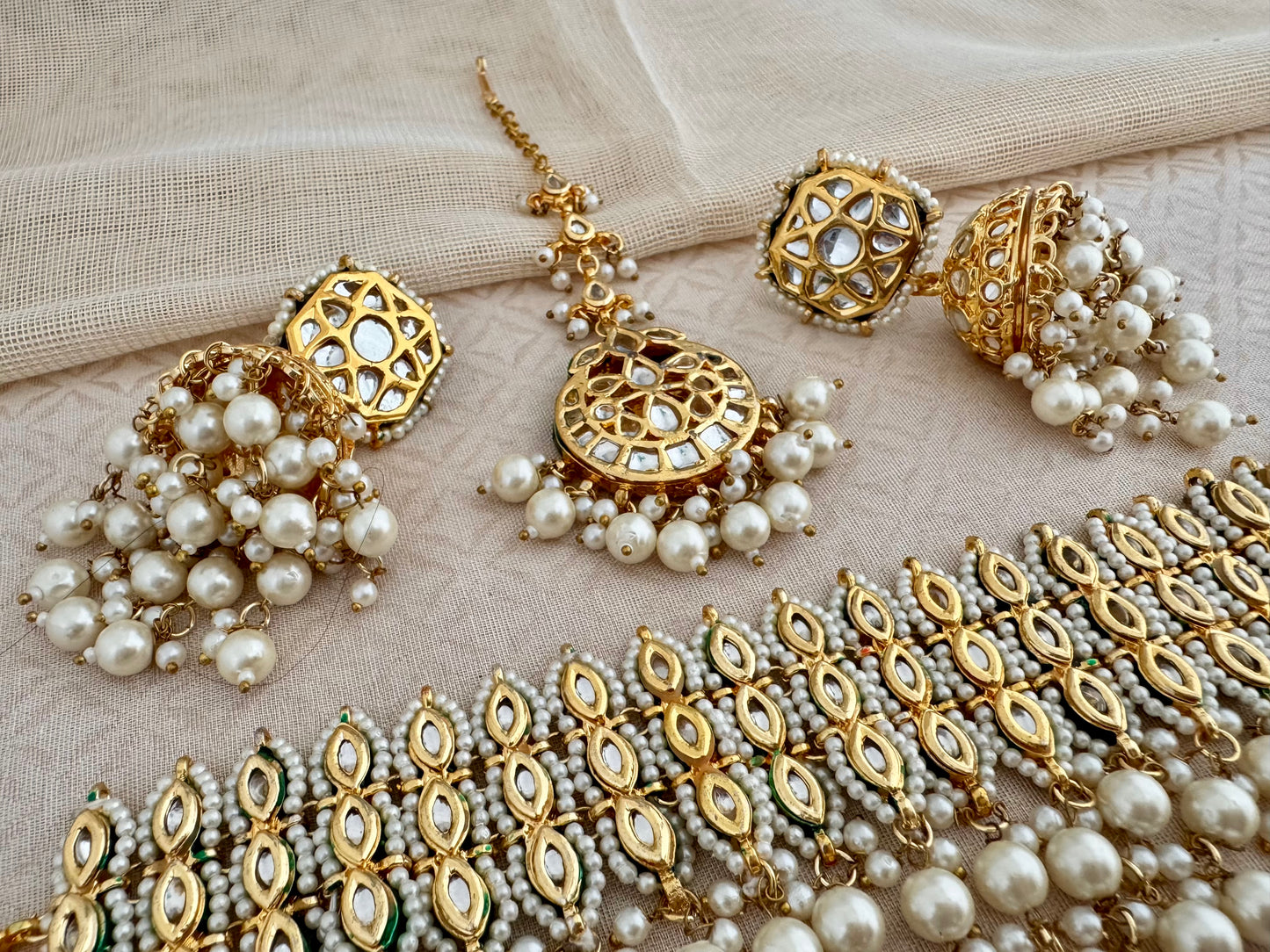 DAMINI KUNDAN PEARL CHOKER SET