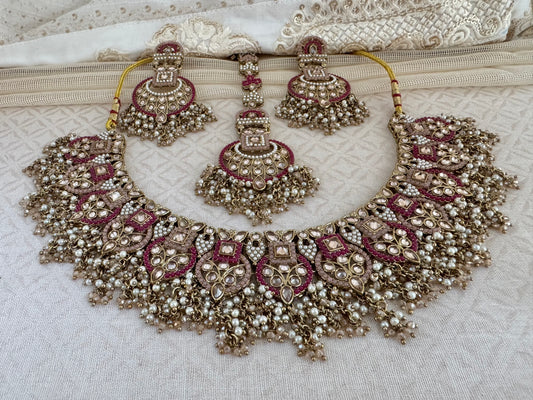 LEAH PINK-RUBY NECKLACE SET