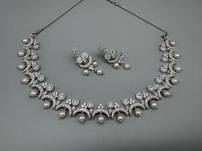 DIVA CZ SILVER NECKLACE SET