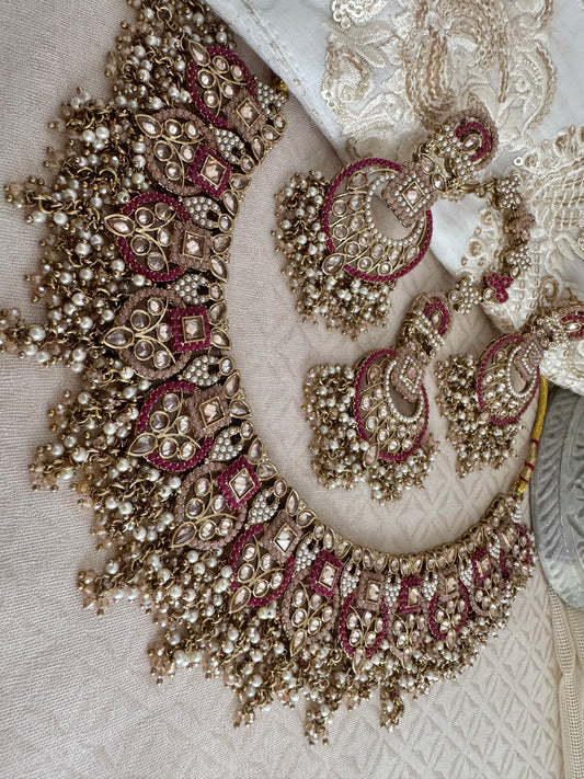 LEAH PINK-RUBY NECKLACE SET