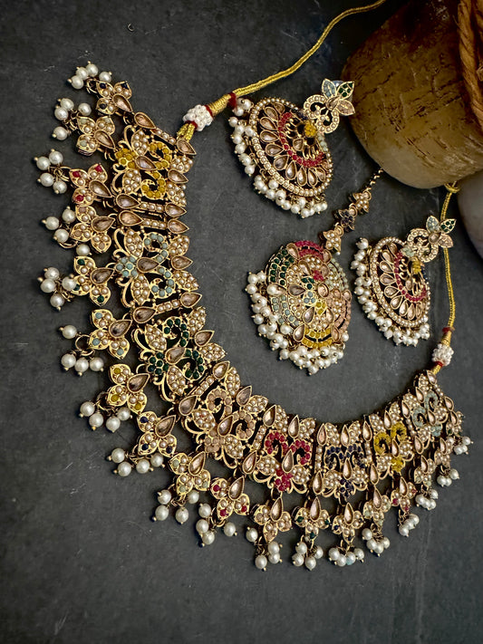 SUKRITI NAVRATAN NECKLACE SET