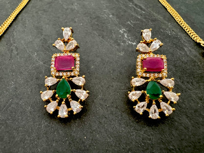 JAYA RUBY EMERALD NECKLACE SET