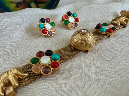 VEDA NAVRATAN ELEPHANT CHOKER SET