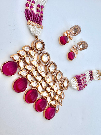Amrita Kundan Ruby Choker Necklace Set