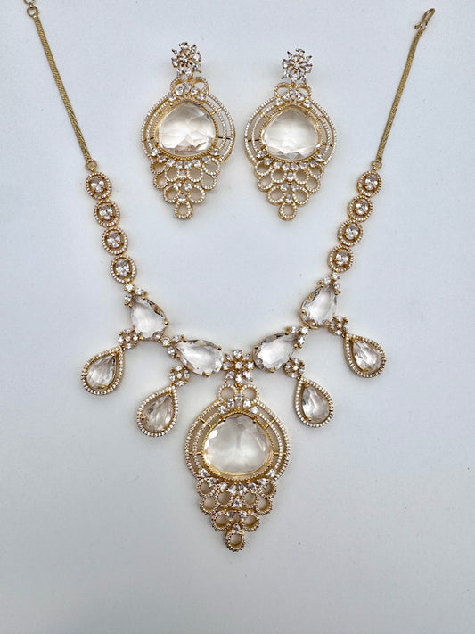 SARA CZ POLKI NECKLACE SET