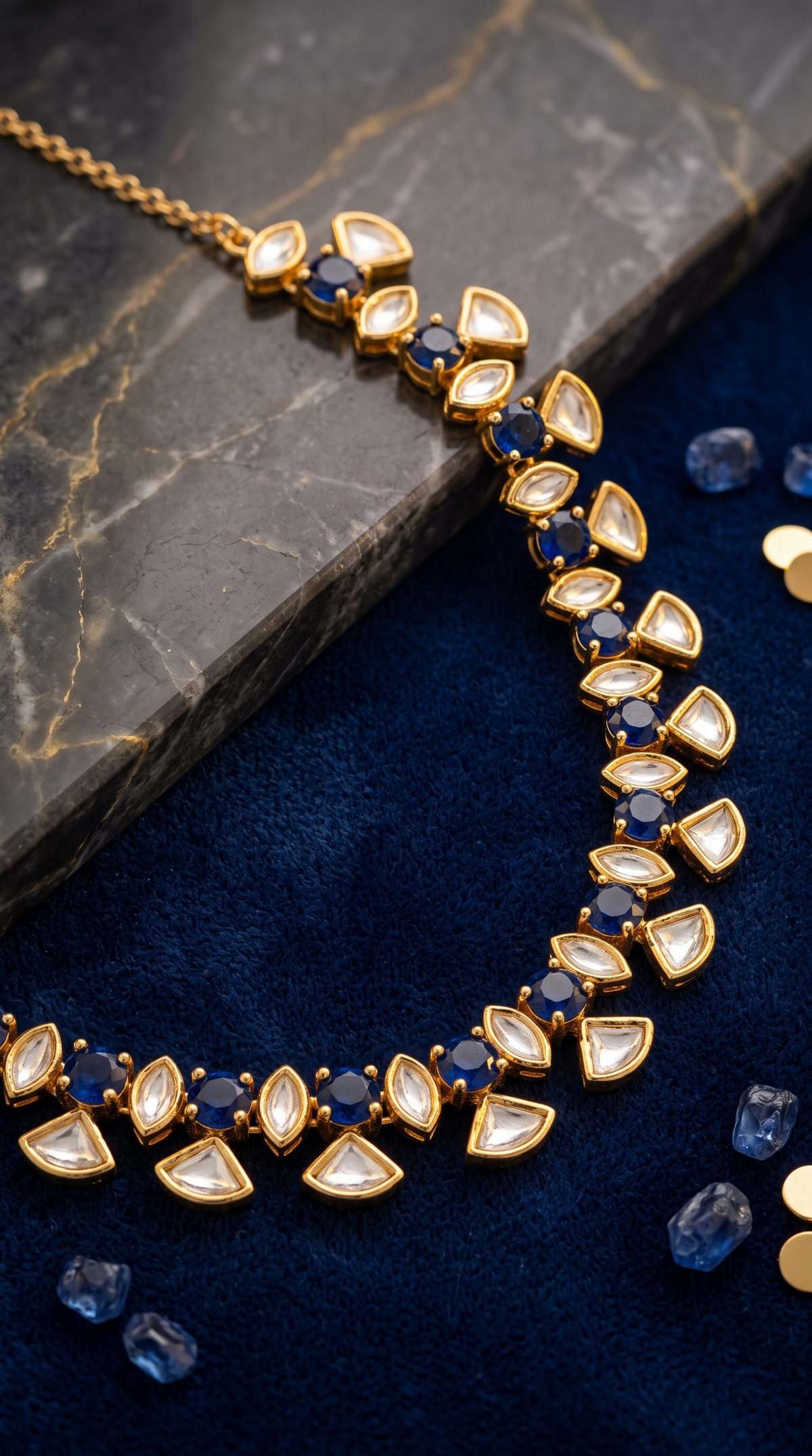NYSA MOISSANITE KUNDAN NECKLACE SET