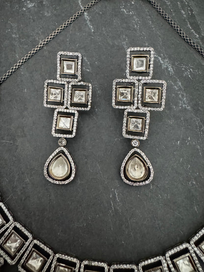 MISHA POLKI CZ VICTORIAN NECKLACE SET